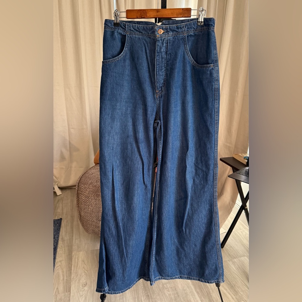 Pilcro Blue Flare & Wide Leg Jeans